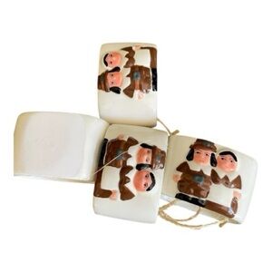 Publix Handcrafted Pilgrim Thanksgiving Napkin Rings from Publix, Vintage.